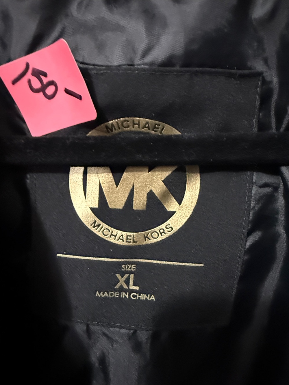 Michael Kors Black Quilted Puffer Coat with Faux Fur Hood - Picture 2 of 4